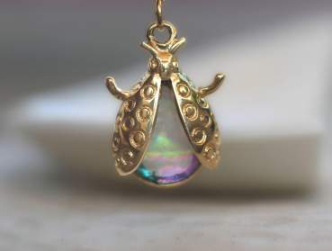Lightning Bug necklace. Vermeil gold plated sterling