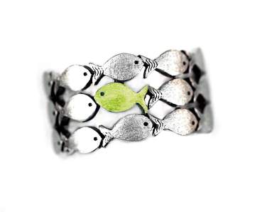 Swimming Against The Current. Sterling adjustable ring