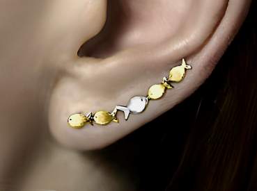 Against the current ear climbers gold plated