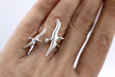 Soaring Seagulls Sterling Silver Ring