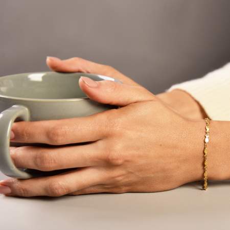 Armband GEGEN DEN STROM. 925 Sterling Silber vergoldet Armband GEGEN DEN STROM. 925 Sterling Silber vergoldet