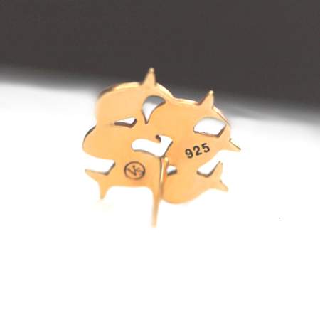 Swimming against the current. Sterling silver vermeil gold stud earrings
