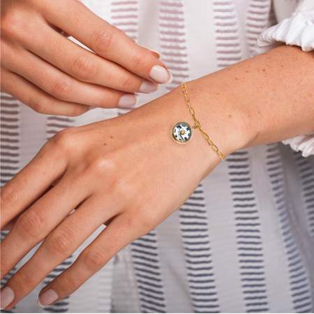 Armband mit funktionierendem Kompass. Vergoldetes 925 Sterling Silber