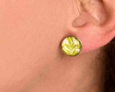 leaves stud earrings gold plated sterling