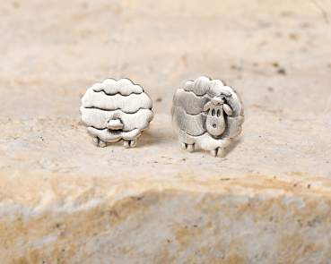 Sterling mismatched sheep stud earrings