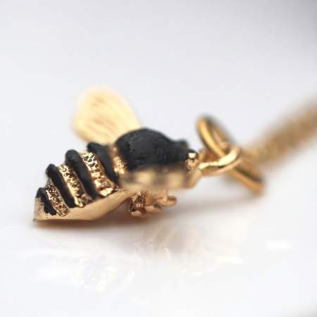 Bienenkette. 925 Silber vergoldet. Emaille.