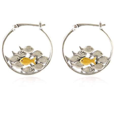 925 GEGEN DEN STROM Creolen Ohrringe