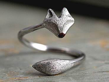 Sterling Silver fox ring