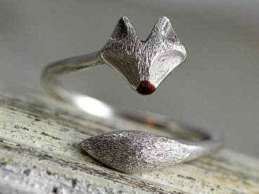 Sterling Silver fox ring