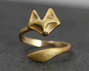 Little Fox Ring Hand-Gilded