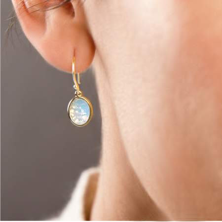 Ohrringe mit seltenen vintage Opal Steinen. Sterling Silber vergoldete Ohrhaken