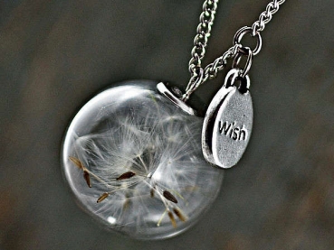 PURE & SIMPLE silver necklace with Real Dandelion