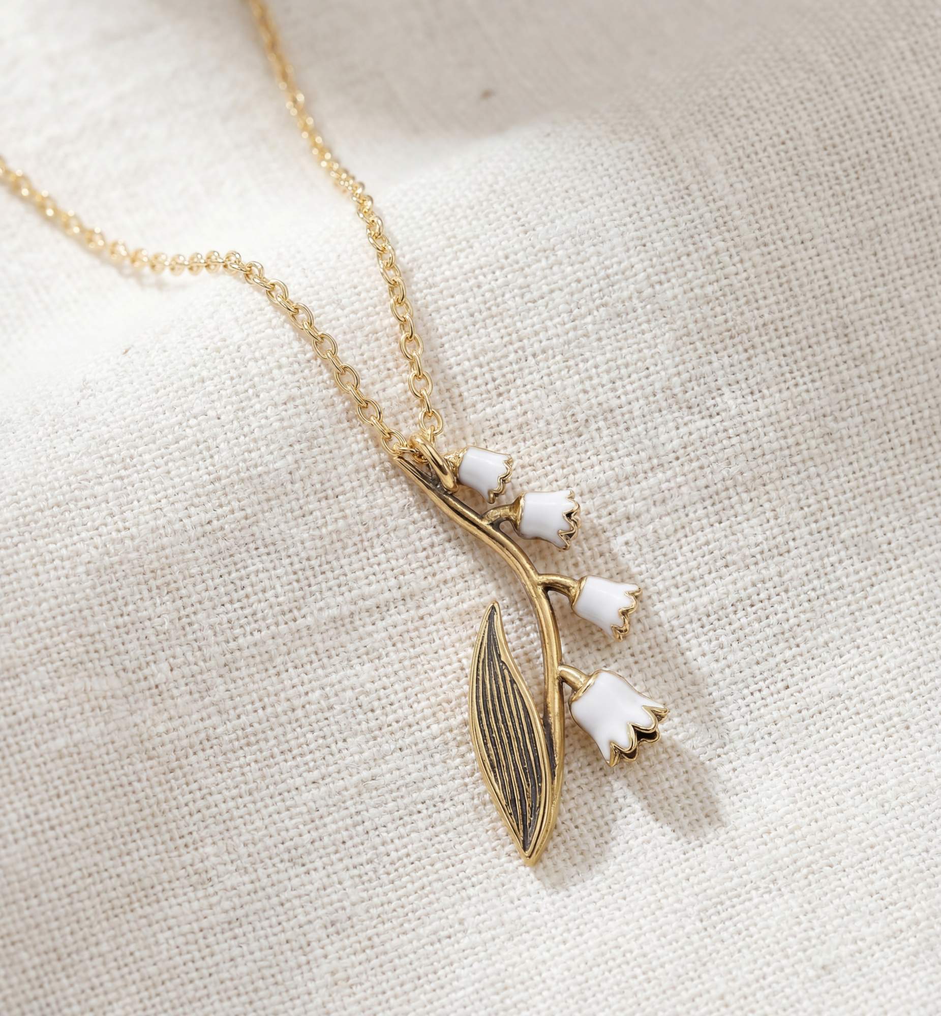 Maiglöckchen Kette vergoldetes Silber