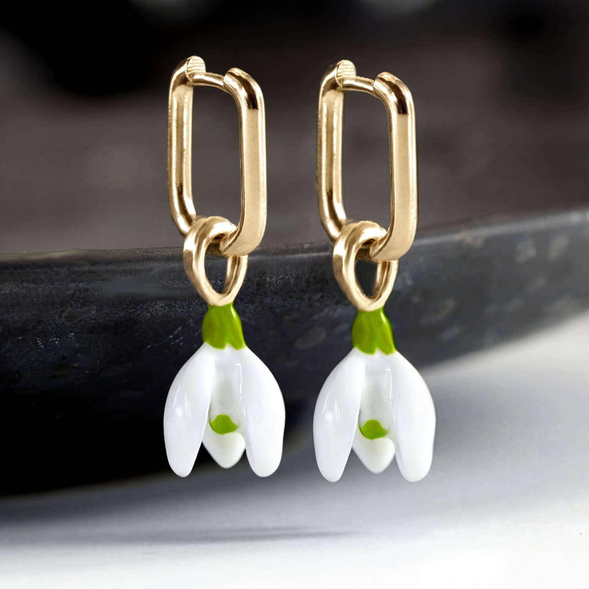 Snowdrop Earrings gold plated