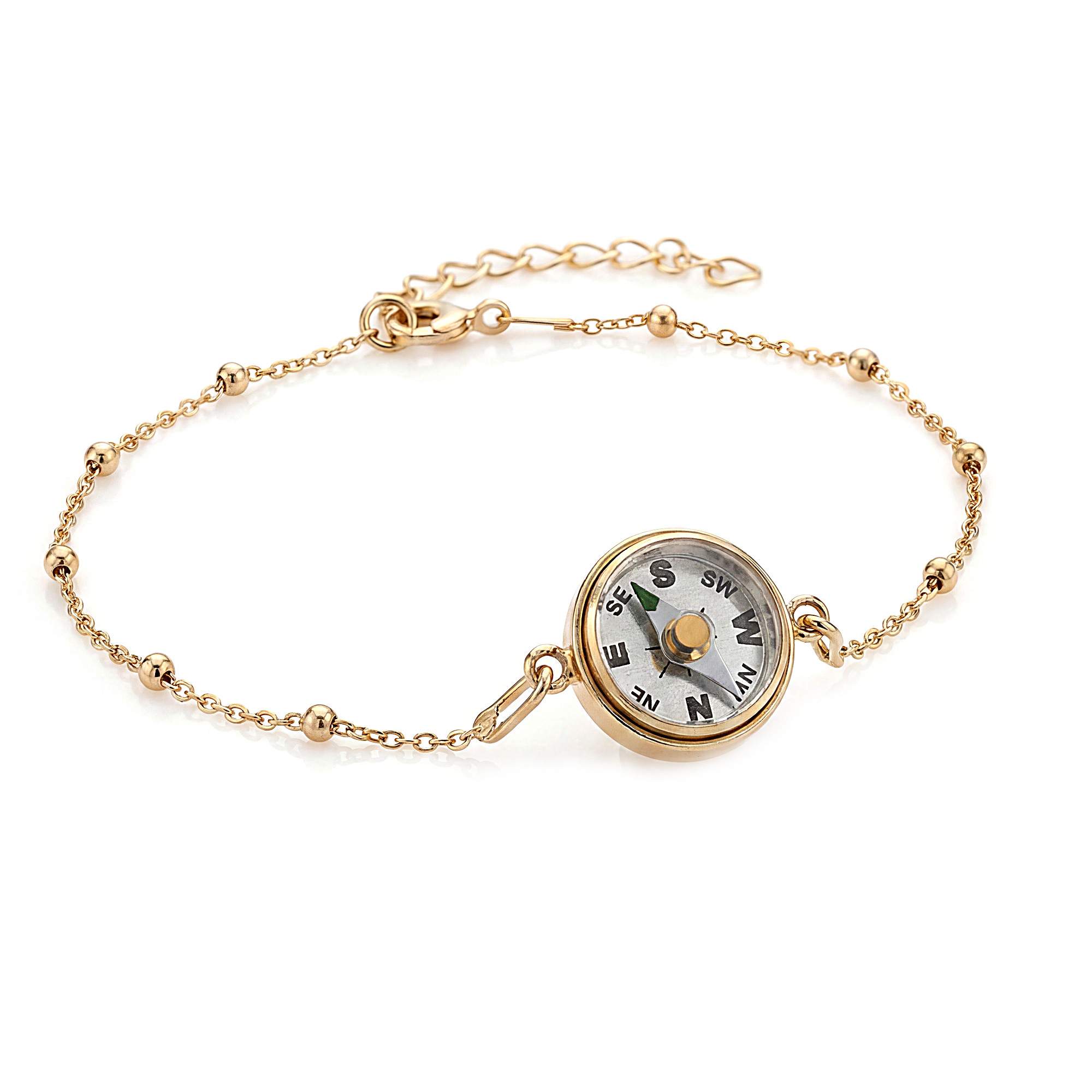 Kompass Armband gold. Funktionierender Kompass. 925 Sterling vergoldet