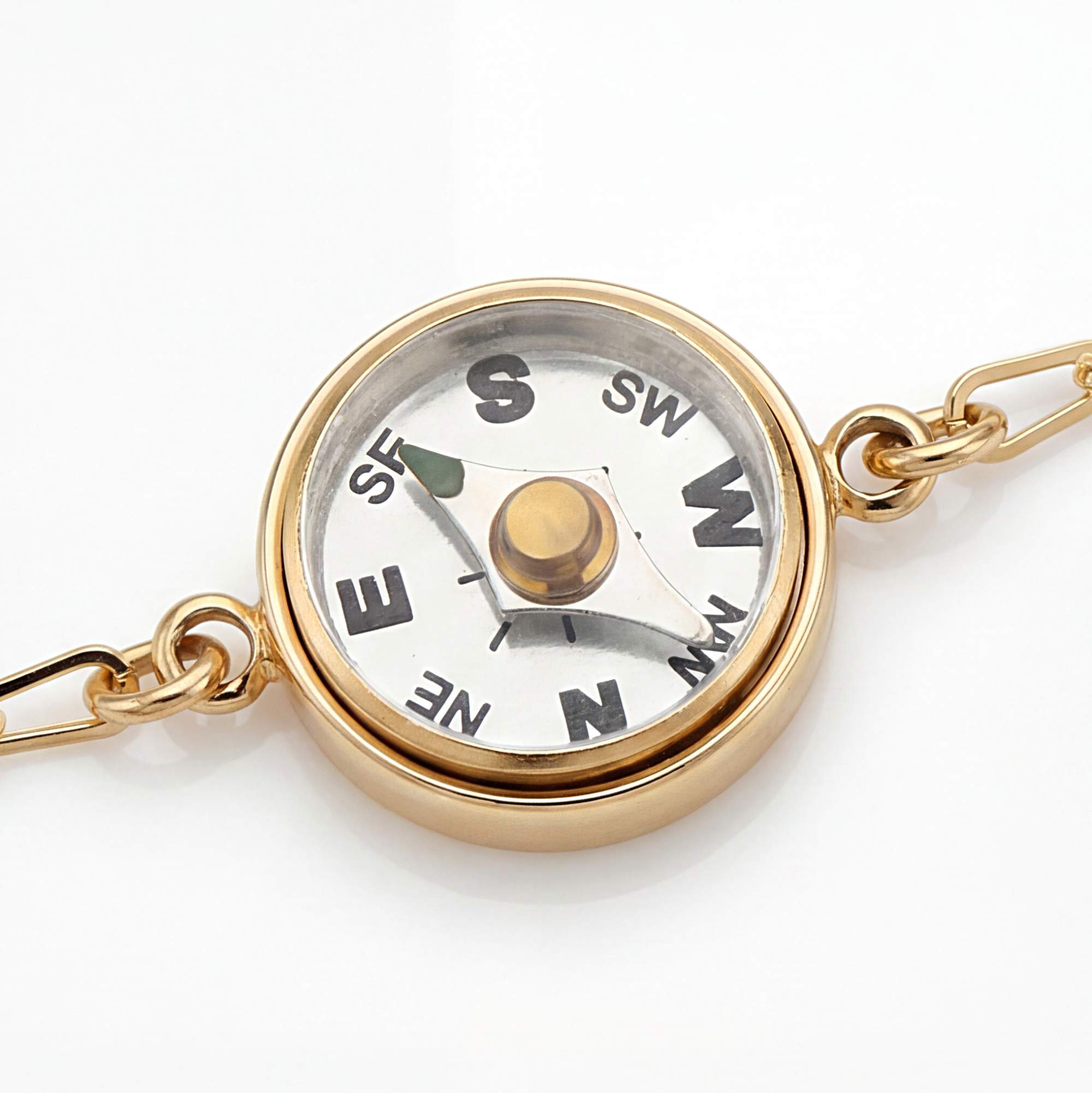Kompass Armband gold. Funktionierender Kompass. 925 Sterling vergoldet