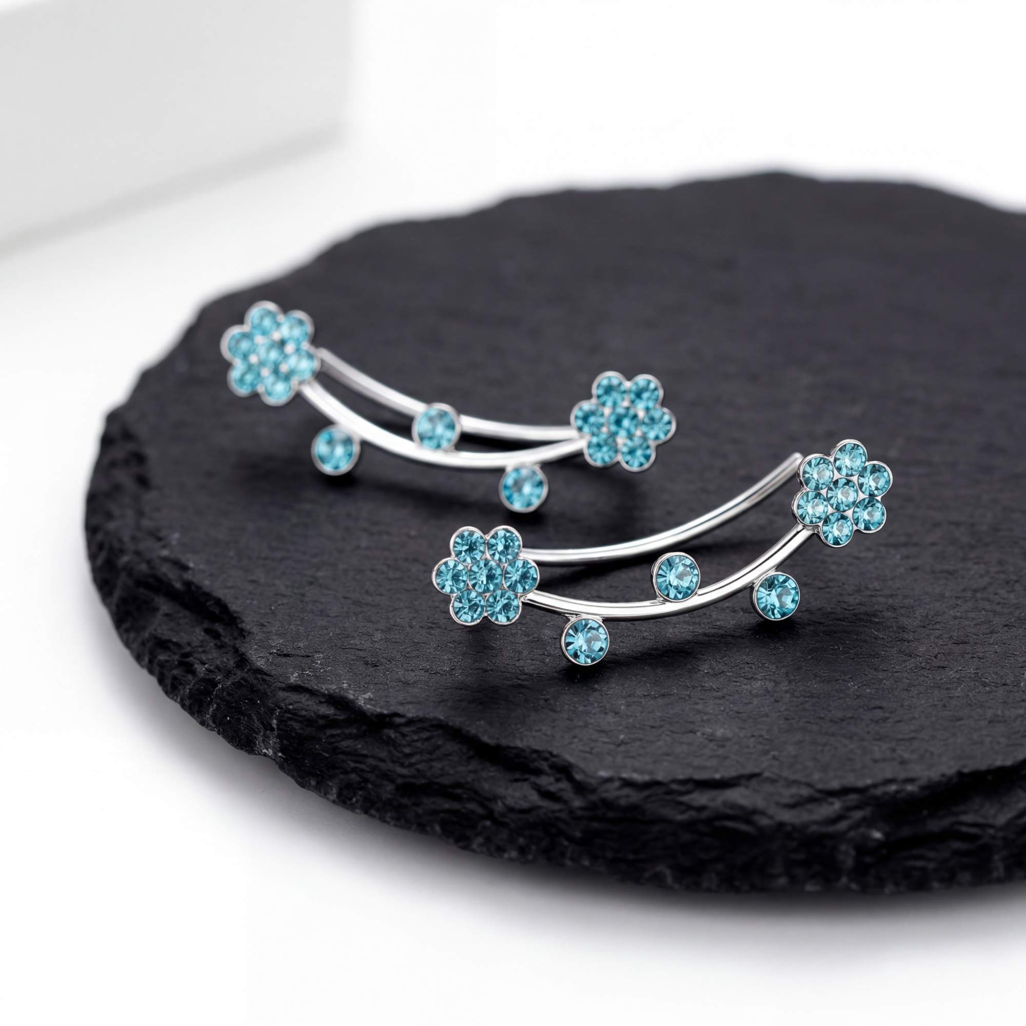 Blüten Ohrkletterer. Für 1 Ohrloch! 925 Sterling Silber.