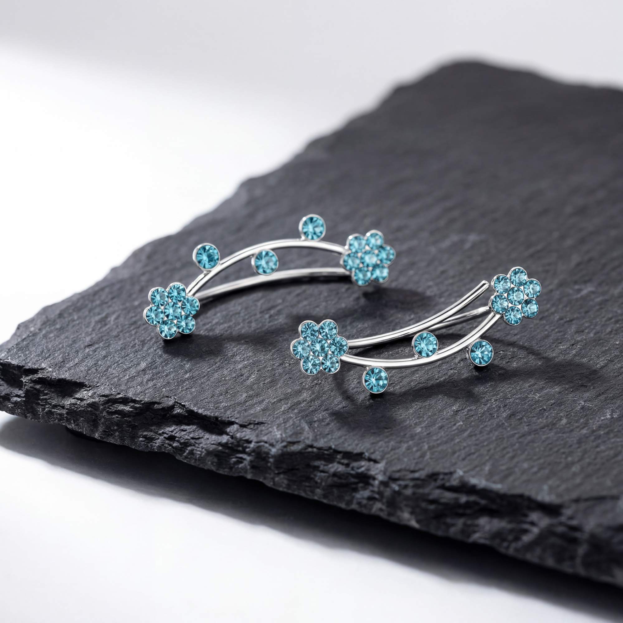 Blüten Ohrkletterer. Für 1 Ohrloch! 925 Sterling Silber.