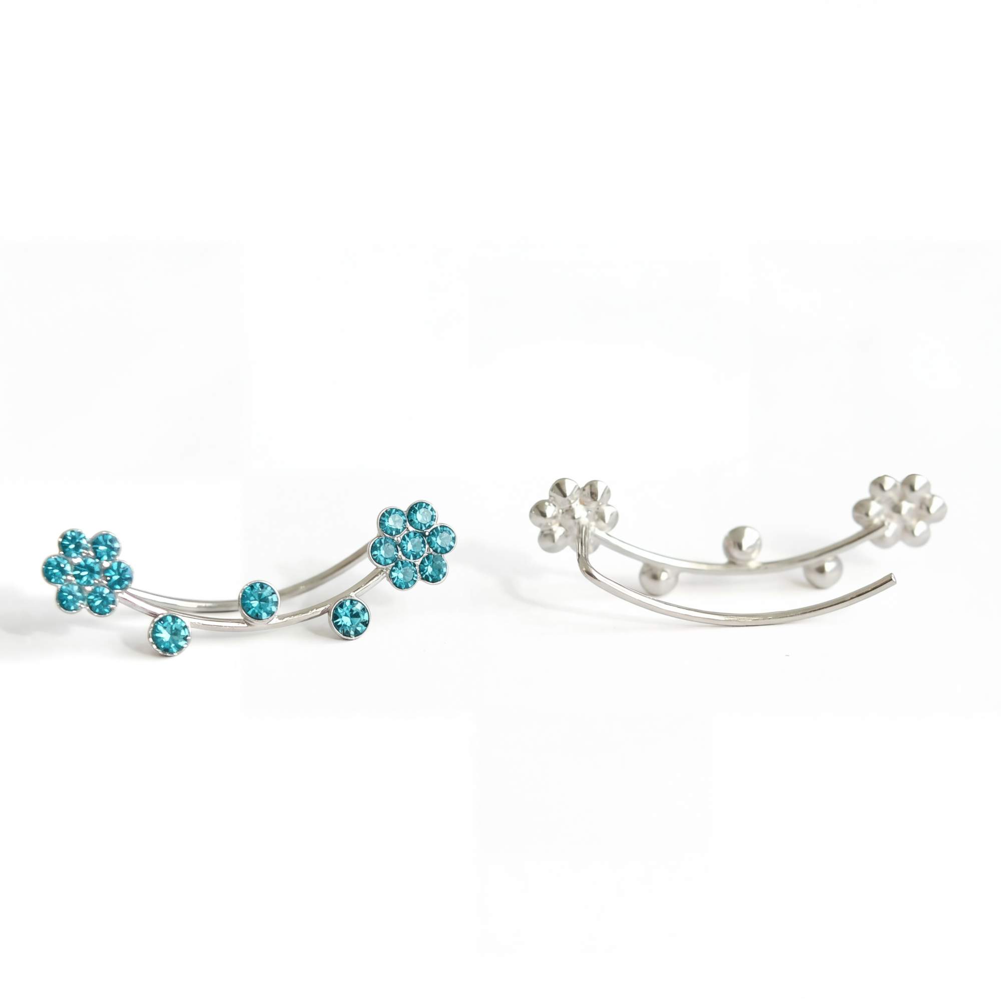 Blüten Ohrkletterer. Für 1 Ohrloch! 925 Sterling Silber.