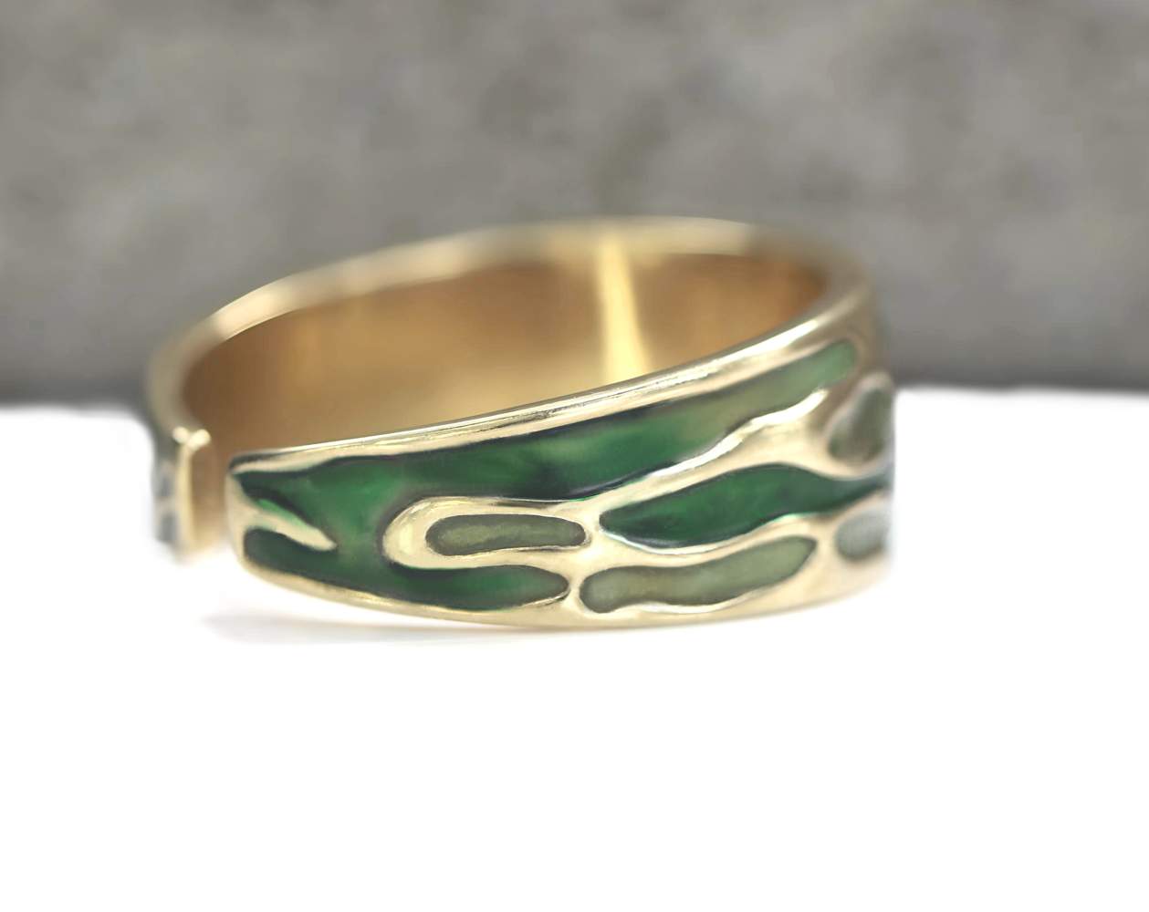 OCEAN RING. 18k gold plated sterling silver. GREEN
