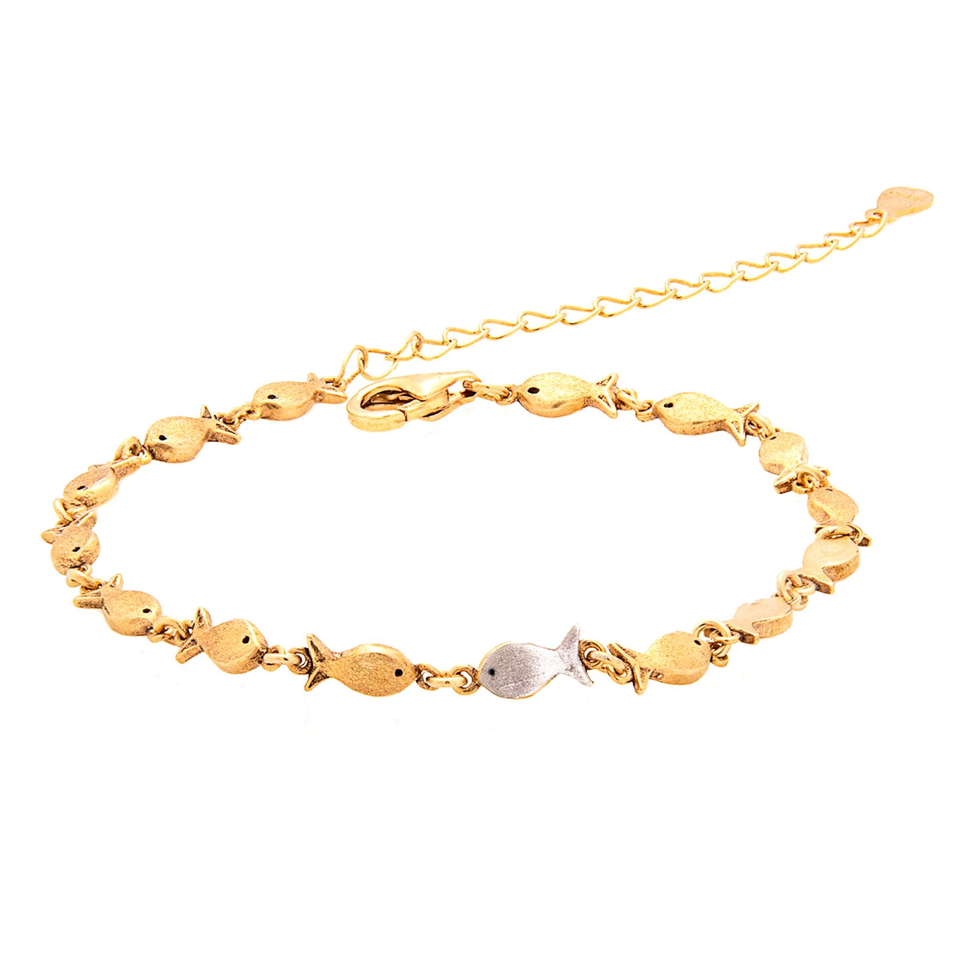 Armband GEGEN DEN STROM. 925 Sterling Silber vergoldet Armband GEGEN DEN STROM. 925 Sterling Silber vergoldet