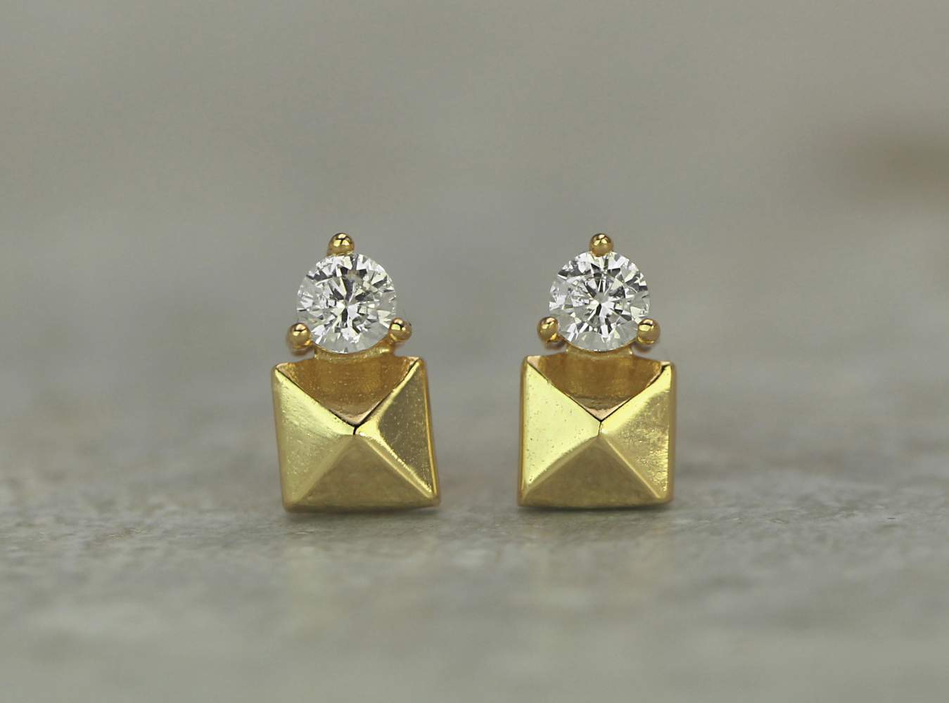 Tiny love letter 18k gold over sterling stud earrings.