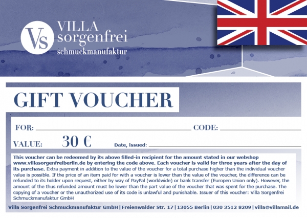 Email Gift Vouchers €30