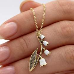 Maiglöckchen Kette vergoldetes Silber