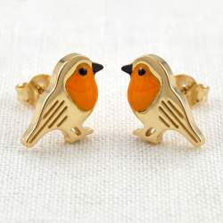 Mini Rotkehlchen Ohrstecker