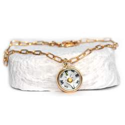 Armband mit funktionierendem Kompass. Vergoldetes 925 Sterling Silber